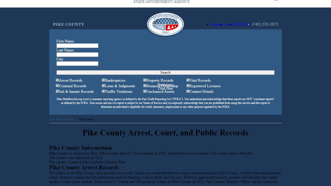 Pike County Arrest, Court, and Public Records